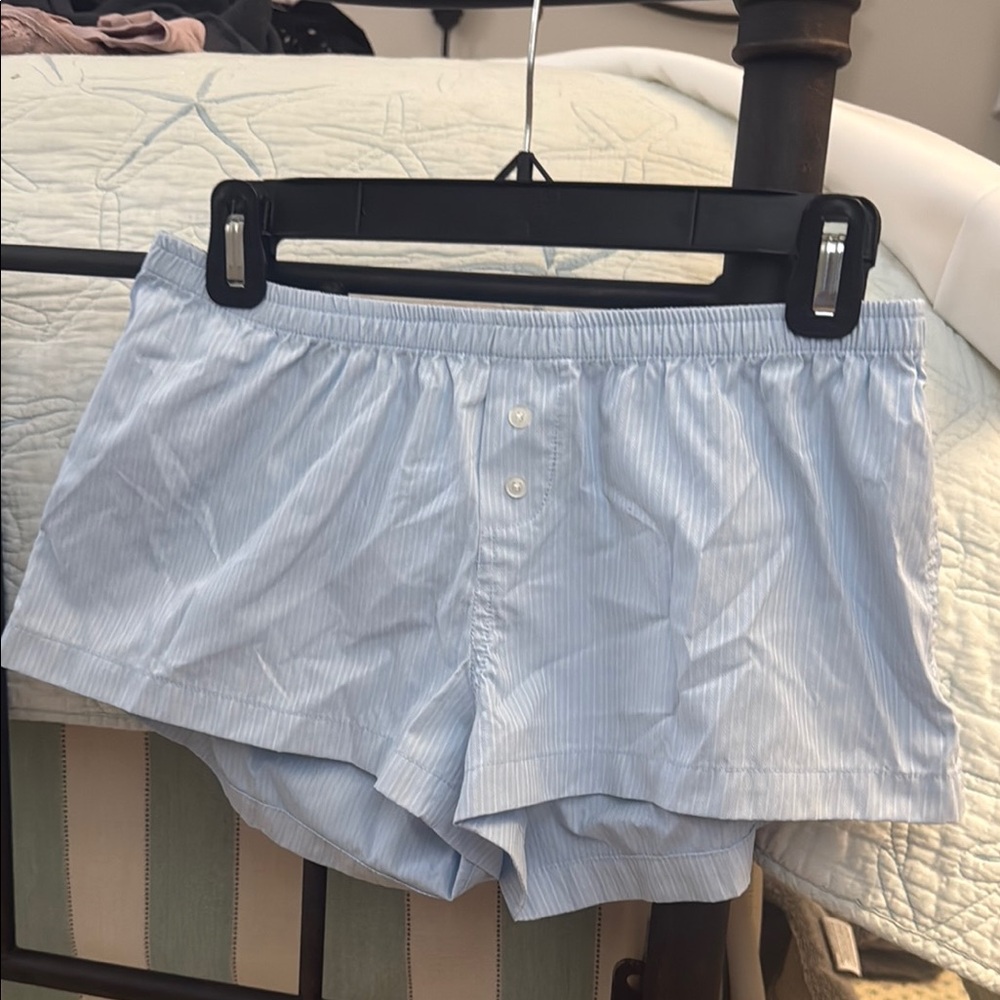 Brandy Melville Light Blue Striped Shorts